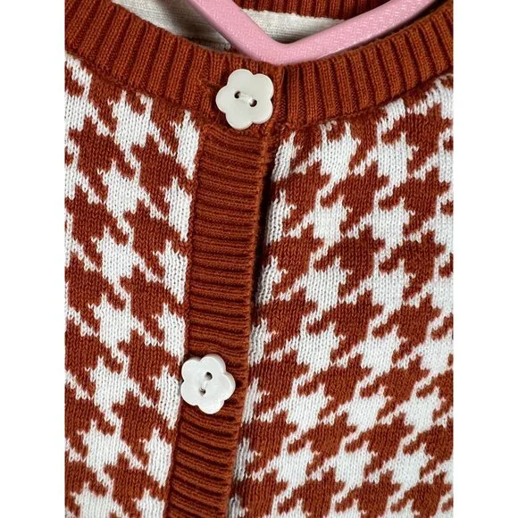 Sincerely Jules Girl Houndstooth Cardigan Sweater - Picture 2 of 10